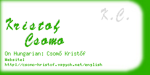 kristof csomo business card